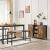 VASAGLE Masa de bucatarie pentru 4 persoane, cadru metalic, stil industrial, 120x75x75 cm, maro rustic Household NewTrend