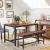 VASAGLE Masa de bucatarie pentru 4 persoane, cadru metalic, stil industrial, 120x75x75 cm, maro rustic Household NewTrend