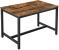 VASAGLE Masa de bucatarie pentru 4 persoane, cadru metalic, stil industrial, 120x75x75 cm, maro rustic Household NewTrend