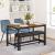 VASAGLE Masa de bucatarie pentru 4 persoane, cadru metalic, stil industrial, 120x75x75 cm, maro rustic Household NewTrend