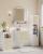 VASAGLE Dulap de baie de perete cu 3 polite, usa cu directie de deschidere reglabila, 30x40x80 cm, alb cu bej Household NewTrend