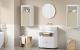 VASAGLE Dulap de baie de perete cu 3 polite, usa cu directie de deschidere reglabila, 30x40x80 cm, alb cu bej Household NewTrend