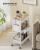 SONGMICS Raft de depozitare mobil tip carucior rulant, pentru baie sau bucatarie, cadru otel cu blat MDF, 31x44x74 cm, alb Household NewTrend