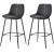 VASAGLE Set 2 scaune de bar, spatar ergonomic din piele ecologica, cadru metalic, 50x50x99 cm, negru Household NewTrend