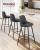 VASAGLE Set 2 scaune de bar, spatar ergonomic din piele ecologica, cadru metalic, 50x50x99 cm, negru Household NewTrend
