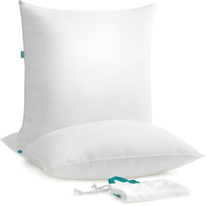 SONGMICS Set de 2 perne cu suprafata moale, 80x80 cm, umplutura 1500 g, alb Household NewTrend