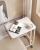 VASAGLE Masuta de cafea, cu cadru de otel si roti, stil industrial, 35x50x60 cm, crem Household NewTrend