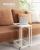 VASAGLE Masuta de cafea, cu cadru de otel si roti, stil industrial, 35x50x60 cm, crem Household NewTrend
