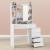 VASAGLE Masa de toaleta cu taburet si oglinda, iluminare LED reglabila, 6 sertare, 98x40x145 cm, alb Household NewTrend