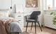 SONGMICS Scaun living tapitat din catifea cu cotiere, sarcina 110 kg, 61x60x87 cm, gri Household NewTrend