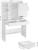 VASAGLE Masa de toaleta cu oglinda, iluminare LED reglabila, 2 sertare, 90x40x145cm, alb Household NewTrend