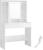 VASAGLE Masa de toaleta cu oglinda, iluminare LED reglabila, 2 sertare, 90x40x145cm, alb Household NewTrend