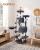 FEANDREA Ansamblu de joaca pisici, tip copac, XXL, loc pentru 6 pisici, 55x45x168 cm, gri inchis Household NewTrend