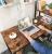 VASAGLE Birou cu raft lateral, montare stanga sau dreapta, industrial, 56x120x120 cm, maro Household NewTrend