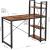 VASAGLE Birou cu raft lateral, montare stanga sau dreapta, industrial, 56x120x120 cm, maro Household NewTrend