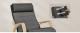 SONGMICS Scaun balansoar din lemn, suport picioare reglabil, maxim 150kg, 67x122x84 cm, gri inchis Household NewTrend