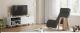 SONGMICS Scaun balansoar din lemn, suport picioare reglabil, maxim 150kg, 67x122x84 cm, gri inchis Household NewTrend