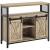VASAGLE Comoda pentru living sau bucatarie, cu 2 usi glisante, rafturi reglabile, stil rustic, 33x100x80 cm, maro natur Household NewTrend