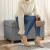 SONGMICS Taburet pliabil cu sezut moale, spatiu de depozitare, maxim 300 kg, 76x38x40 cm, gri deschis Household NewTrend