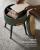 VASAGLE Taburet cu spatiu de depozitare, tapitat PU, cu 2 fete, diametru 32 cm, verde Household NewTrend