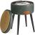 VASAGLE Taburet cu spatiu de depozitare, tapitat PU, cu 2 fete, diametru 32 cm, verde Household NewTrend