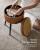 VASAGLE Taburet cu spatiu de depozitare, tapitat PU, cu 2 fete, diametru 32 cm, maro Household NewTrend
