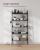 VASAGLE Biblioteca tip scara, cadru otel cu 5 polite, stil industrial, 80x30x170 cm, negru Household NewTrend