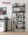 VASAGLE Biblioteca tip scara, cadru otel cu 5 polite, stil industrial, 80x30x170 cm, negru Household NewTrend