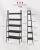 VASAGLE Biblioteca tip scara, cadru otel cu 5 polite, stil industrial, 80x30x170 cm, negru Household NewTrend