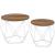 VASAGLE Set de 2 mese de cafea rotunde, cadru otel si blat detasabil, 40cm si 50cm, alb si maro Household NewTrend