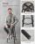 VASAGLE Set de 2 scaune de bar inalte cu spatar, cadru din otel, industrial, 54x99cm, gri stejar Household NewTrend