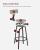 VASAGLE Set de 2 scaune de bar inalte cu spatar, cadru din otel, industrial, 54x99cm, gri stejar Household NewTrend