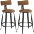 VASAGLE Set de 2 scaune de bar inalte cu spatar, cadru din otel, industrial, 51x89cm, maro rustic Household NewTrend