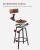 VASAGLE Set de 2 scaune de bar inalte cu spatar, cadru din otel, industrial, 51x89cm, maro rustic Household NewTrend