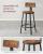 VASAGLE Set de 2 scaune de bar inalte cu spatar, cadru din otel, industrial, 51x89cm, maro rustic Household NewTrend