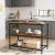 VASAGLE Raft de bucatarie tip insula, cadru de otel cu 3 nivele, stil industrial, 60x120x90cm, maro Household NewTrend