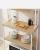 VASAGLE Raft de bucatarie cu spatiu pentru cuptorul cu microunde, 6 rafturi, otel, industrial, 40x80x167cm, maro stejar si alb Household NewTrend