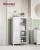 VASAGLE Dulap de baie, din MDF, cu 2 compartimente si 4 usi, rafturi reglabile, 30x60x110cm, alb Household NewTrend