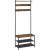 VASAGLE Cuier cu rafturi depozitare pantofi si bara suspendata, industrial, 32x64x180 cm, maro rustic si negru Household NewTrend