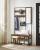 VASAGLE Cuier cu rafturi depozitare pantofi si ​​oglinda, industrial, 35x98x180 cm, maro rustic si negru Household NewTrend