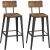 VASAGLE Set 2 scaune de bar, inalte cu spatar, industrial, 45x45x102cm, maro rustic si negru Household NewTrend