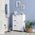 VASAGLE Dulap pentru baie, cu 3 sertare si un raft reglabil cu usa, 60x30x81 cm, alb Household NewTrend