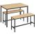 VASAGLE Masa de bar cu 2 banci, design industrial, 110x70x75 cm, stejar natur Household NewTrend