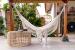 Hamac doua persoane cu franjuri si 2 perne, 200kg, 200×150 cm, bej Household NewTrend