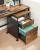 VASAGLE Dulap mobil tip rollbox pentru birouri, cu 2 sertare, stil industrial, 44x42x67cm, maro rustic Household NewTrend