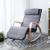 SONGMICS Scaun balansoar din lemn, suport picioare reglabil, maxim 150kg, 55x122x84cm, gri inchis Household NewTrend