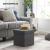 SONGMICS Taburet cu sezut moale, spatiu de depozitare, maxim 300kg, 38x38x38cm, gri inchis Household NewTrend