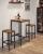 VASAGLE Set masa si scaune de bar, masa 60x60x90cm si 2 scaune 30x40x65cm, stil industrial, maro rustic Household NewTrend