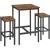VASAGLE Set masa si scaune de bar, masa 60x60x90cm si 2 scaune 30x40x65cm, stil industrial, maro rustic Household NewTrend
