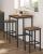 VASAGLE Set masa si scaune de bar, masa 60x60x90cm si 2 scaune 30x40x65cm, stil industrial, maro rustic Household NewTrend